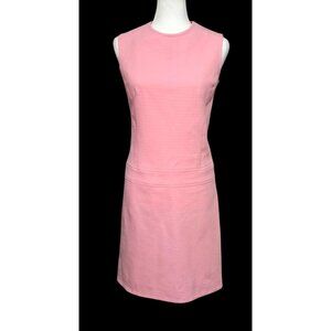 VIntage PInk Barbiecore Dress Sleeveless Mod Go Go Handmade Polyester 60s